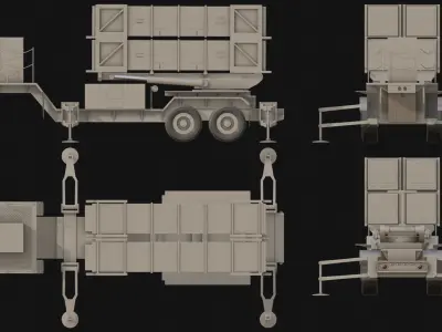 Surface to Air Missile Launcher Low-poly 3D model