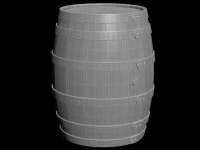 Wooden Barrel 3D model 3D model