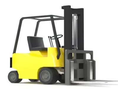 Forklift truck Low-poly 3D model get