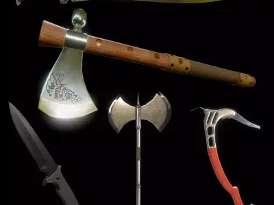 Melee pack Low-poly 3D model