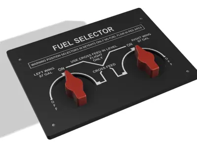 Beechcraft Baron B58 Fuel Selector 3D Print Model 3D print model
