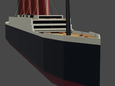 Ship in low poly Low-poly 3D model