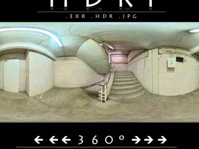 Urban Bunker with Emergency Staircase - HDRI 8K 3D model