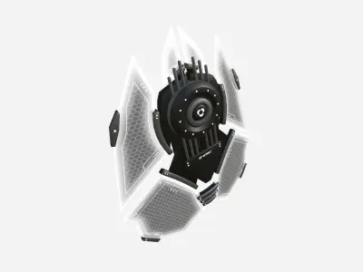 SciFi Shield A07 Black White - Sci Fi Weapon Design Low-poly 3D model