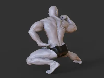 Bodybuilder Pose 3D print model 8