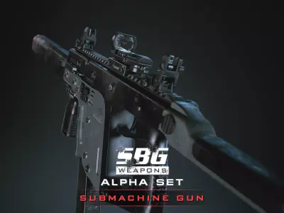 SBG Submachine Gun Low-poly 3D model