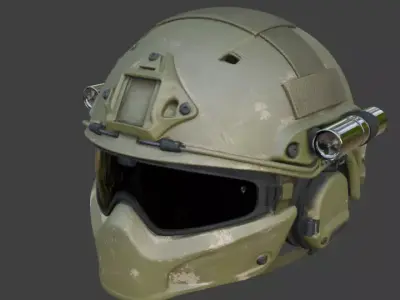 Realistic Tactical Combat Helmet 3D Model 3D model