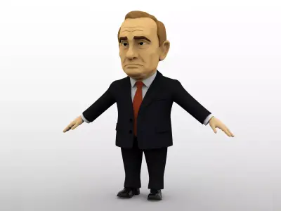   Cartoon Vladimir Putin Low-poly 3D model