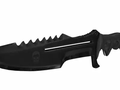 Combat knife Low-poly 3D model 3