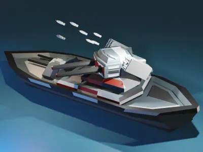 War ship  Low-poly 3D model