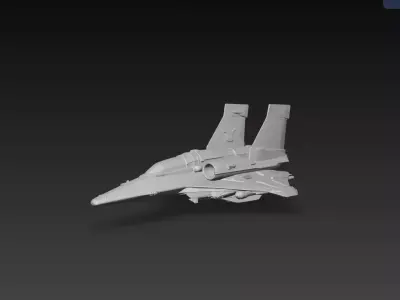 Sci-Fi Air Superiority Heavy Interceptor Fighter STL 3D print model