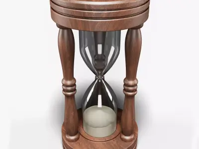 Wooden Hourglass Sand Timer 3D model
