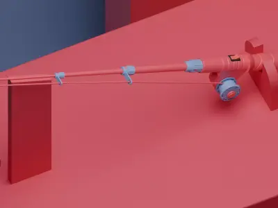 Fishing Rod Toy Low-poly 3D model