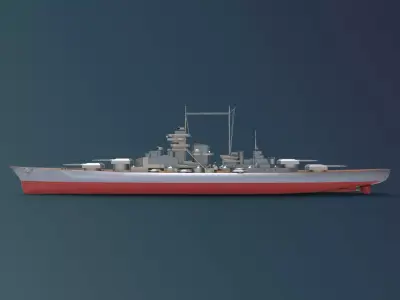 battleship destroyer  3D model