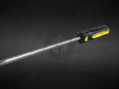 Used Phillips Crosshead ScrewDriver yellow black PBR 3D model