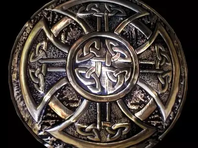 Celtic shield Low-poly 3D model