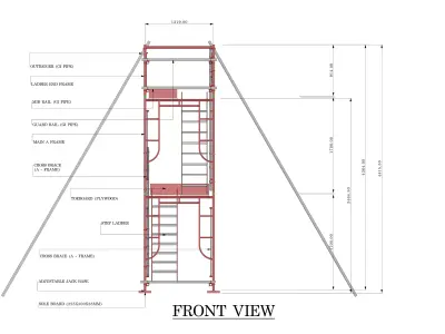 Industrial Scaffolding A Frame Stair Tower Access Platform 3D model