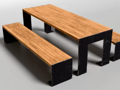 Set of 6 picnic benches-VOL01 3D model