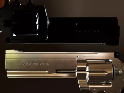 Gun model construction revolver 3D model