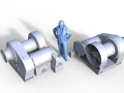 Large winch for Cap San Diego Hamburg 3D print model