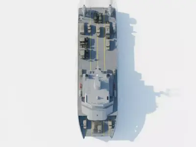 US Navy Catamaran Littoral Combat Ship Low-poly 3D model