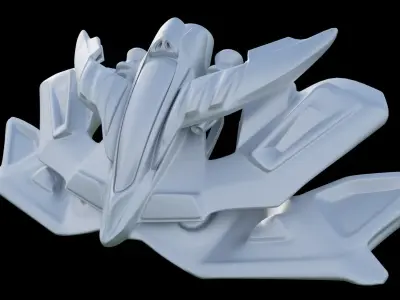 Stylized Space Ship 3D model