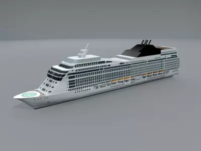 Cruise Ship Boat LOWEST Low-poly 3D model