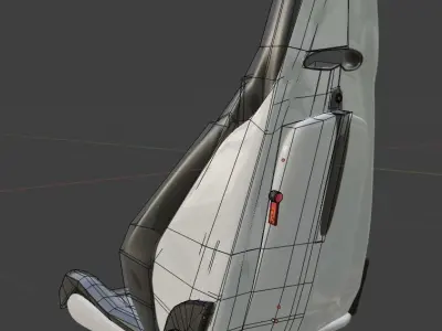 Basic car seat concept design 3D model Low-poly 3D model