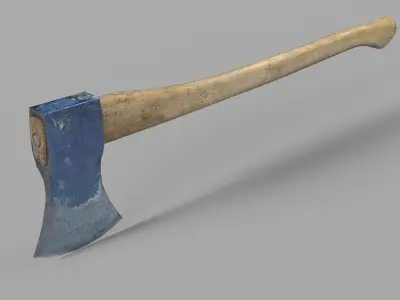 Realistic Ax worn-out Low-poly 3D model