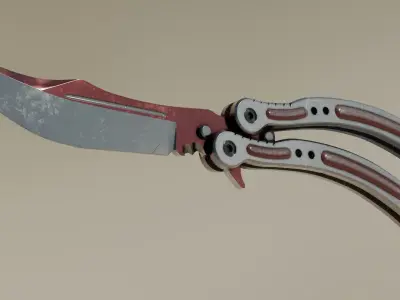 ButterFly Knife Game ready asset Low-poly 3D model