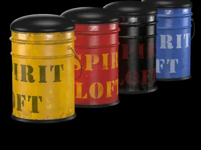 Pouffe-29-3 spirit loft tin cans 3D model