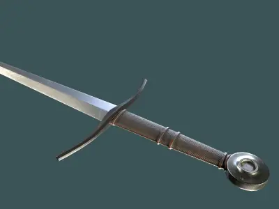 Albion Agincourt Medieval Sword PBR game ready Low-poly 3D model
