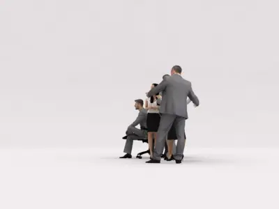 10x LOW POLY BUSINESS PEOPLE VOL01 CROWD 3D model