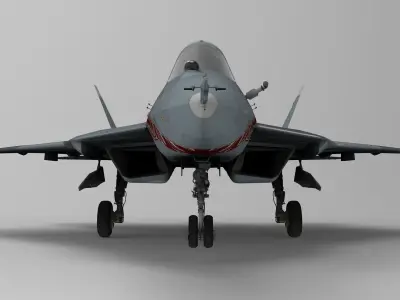 Sukhoi Su-57 Felon with Cockpit Low-poly 3D model