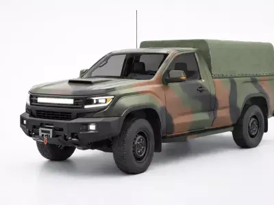 Generic Military Pickup 3D Model Tactical Utility Vehicle 01 3D model