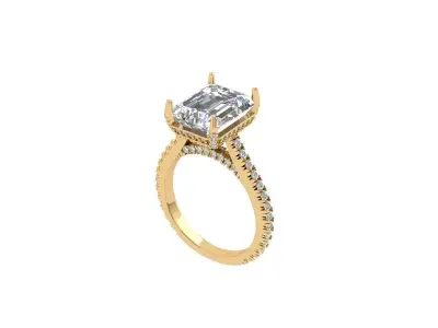  Emerald Art Deco Ring 3D print model get