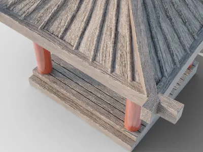 pagoda-like building Low-poly 3D model