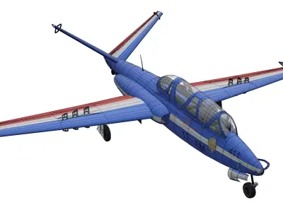 Fouga Magister CM-170 Low-poly 3D model