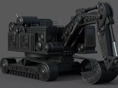 excavator 3D model - PBR and Textured