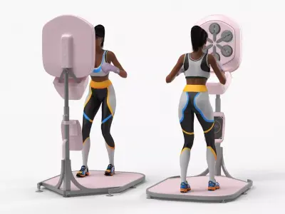 Home Boxing Panel for Womens Fitness Pink 3D model