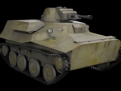Tank T-40 Low-poly 3D model