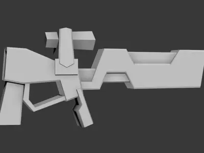 Low poly Sci-fi Gun Model Low-poly 3D model