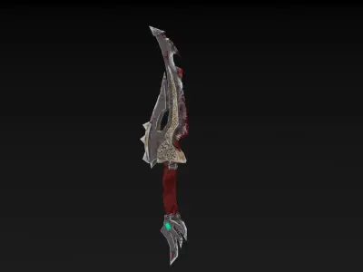 Knife sword Low-poly 3D model