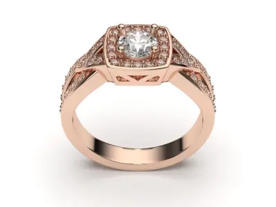  solitaire with ring sizes  8 part S49 3D print model