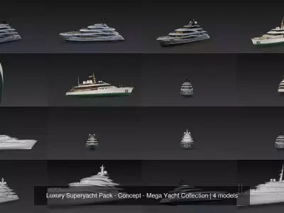 Luxury Superyacht Pack - Concept - Mega Yacht Collection