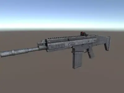 PBR Gameready Scar-h assault rifle Low-poly 3D model