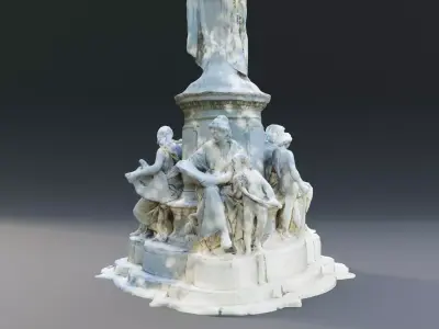 Goethe monument sculpture stone Berlin Low-poly 3D model