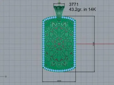 Military Style Ornamental Pendant 3771 3D print model