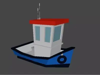 Fishing boat Low-poly 3D model 3D model
