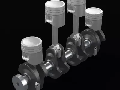 Crankshaft Animation 3D model